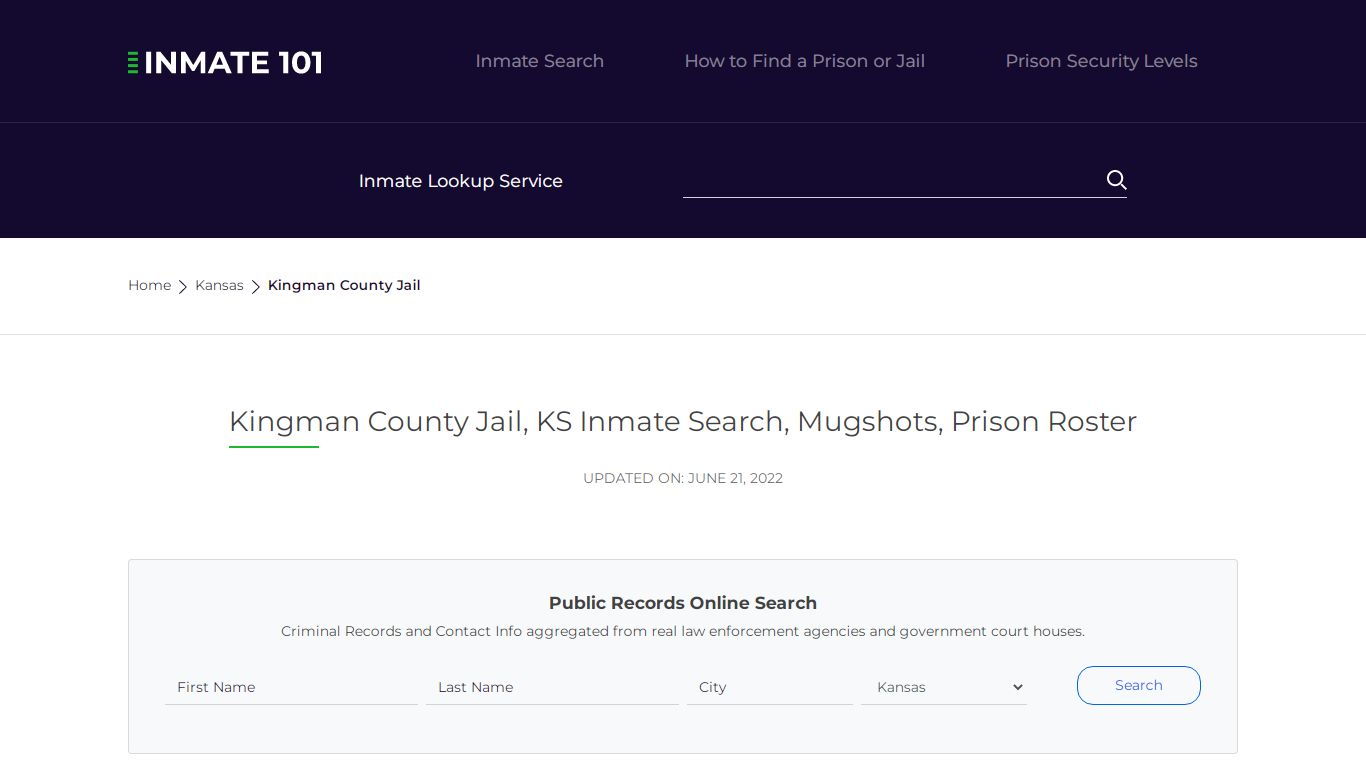 Kingman County Jail, KS Inmate Search, Mugshots, Prison ...